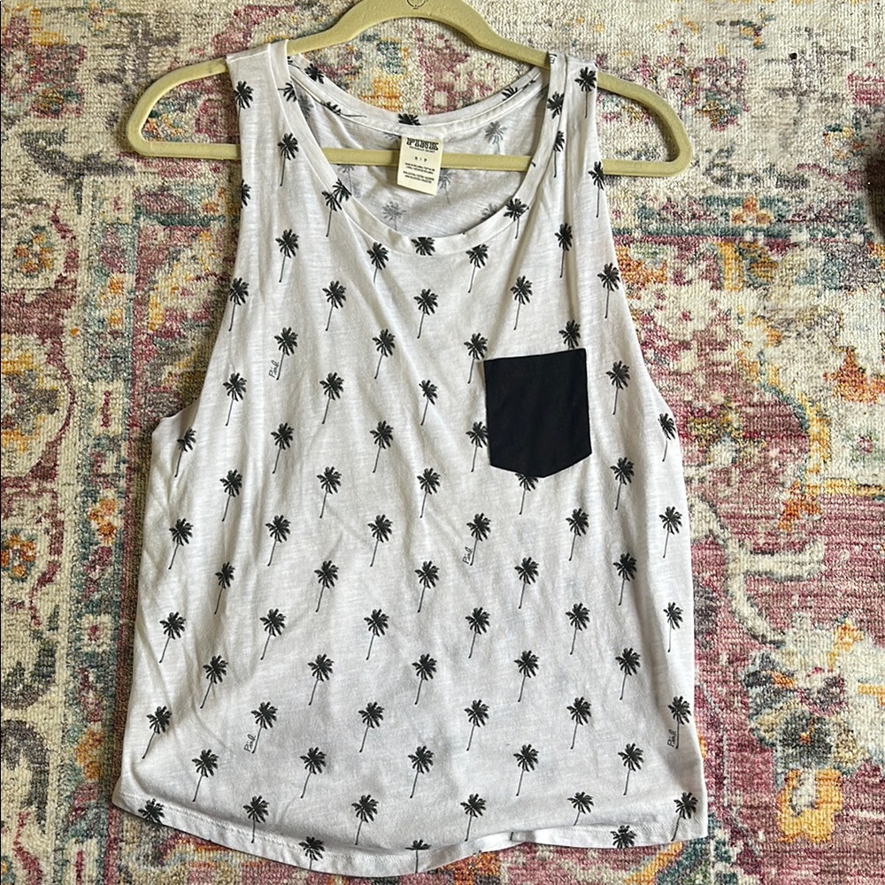 Vans Women's Palm Tree Tank Top - White and Black